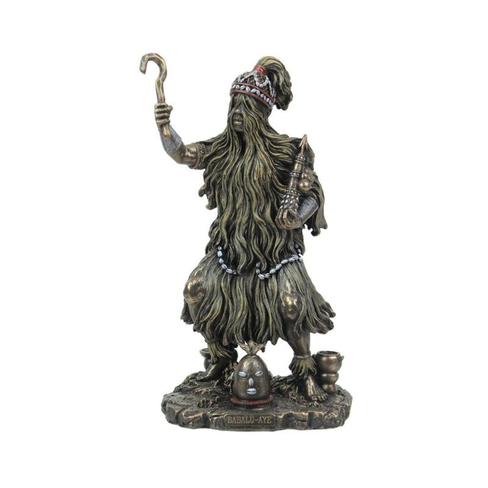 Bronzed Finish Babalu Aye Orisha of Health and Healing Statue 8.5 Inches Tall